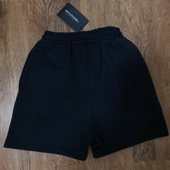 Black PLT (Pretty Little Thing Sweat Shorts) Size 1 UK Size 4 - Picture 2 of 3